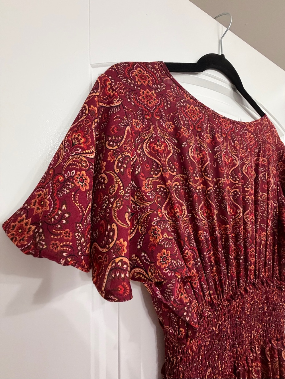 Max Studio Burgundy Paisley Midi Dress - Picture 5 of 6